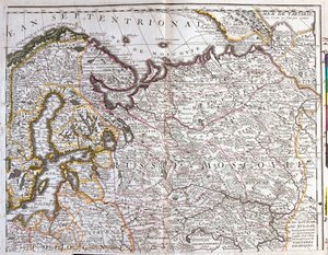 Mapa de Moscú (Rusia), el Reino de Suecia, las Provincias Bálticas y parte de Polonia de Jean Baptiste Nolin