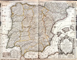 Mapa del Reino de España de Jean Baptiste Nolin