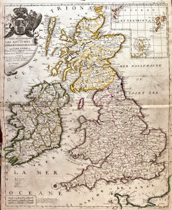 Mapa de los reinos de Inglaterra, Escocia e Irlanda (Gran Bretaña)