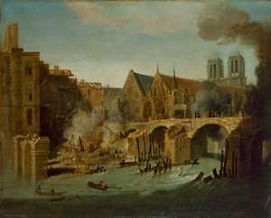 El Petit Pont tras el incendio de 1718