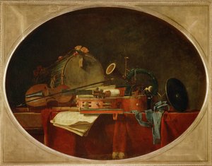 Les attributs de la music civile - Los atributos de la música civil, supraporte para el Chateau de Bellevue ...