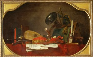 Les attributs de la musique - los atributos de la música, pieza complementaria del 40-12-16/28, uno de los tres supraportados para el Chateau de Choisy ...