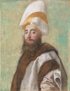 Retrato de un Gran Visir, o de un europeo vestido como tal, c.1741 (pastel sobre pergamino)