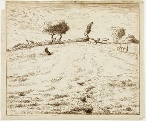 Paisaje - Ladera en Gruchy, Normandía de Jean Francois Millet