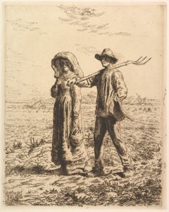 Campesinos camino al trabajo