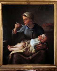 Mujer alimentando a su hijo de Jean Francois Millet