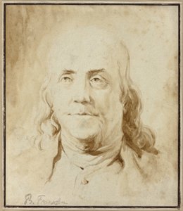Benjamin Franklin, c.1778 (pincel y tinta marrón)