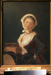 ""El organista de Berbería o el retrato de una joven saboyana"" (Un organillero (La niña saboyana)) Pintura de Jean Honore Fragonard (1732-1806) Museo Pushkin, Moscú de Jean Honore Fragonard