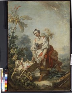 Las alegrías de la maternidad (óleo sobre lienzo) de Jean Honore Fragonard