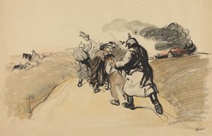 Incursión alemana en un pueblo de Jean-Louis Forain