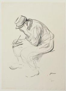 [Soldado sentado escribiendo] de Jean-Louis Forain