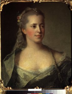 Retrato de una mujer. (Retrato de una dama). Pintura de Jean Marc Nattier (Jean-Marc Nattier de Jean Marc Nattier