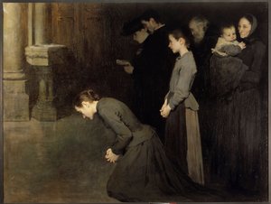 La oración de los humildes Pintura de Jean Henri Geoffroy dit Geo (1853-1924) 1893 Sol. 1,45x1,92 m Dijon, Museo de Bellas Artes de Jean Geoffroy