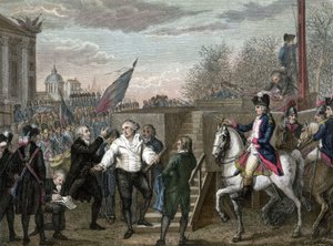 Revolución Francesa : muerte de Luis XVI guillotinado en París de Jean (after) Duplessis Bertaux