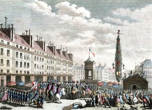 proclamación de la constitución francesa,1791, finales del siglo xviii (grabado ) de Jean (after) Duplessis Bertaux