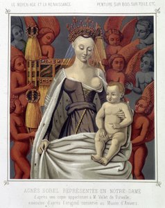 Agnès Sorel (1422-1450) (Dama de Beaute-sur-Marne) representada en Notre Dame de Jean (after) Fouquet