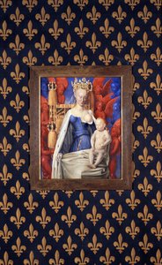 La Virgen lactante con un abrigo de armiño representada como Agnes Sorel (después de la Virgen de Amberes, por Jean Fouquet, circa 1452-1455) de Jean (after) Fouquet