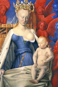 La Virgen lactante con abrigo de armiño representada como Agnes Sorel (detalle) (después de la Virgen de Amberes, por Jean Fouquet, circa 1452-1455) de Jean (after) Fouquet