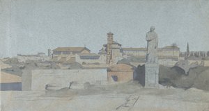 SS. Giovanni e Paolo, visto desde la Villa Mattei, Roma