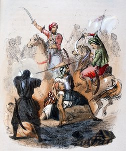 Ibrahim Pachá (1789-1848) en el campo de batalla, durante la campaña contra los wahabíes de Jean Adolphe Beauce