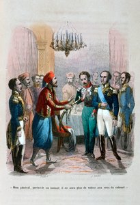 Encuentro entre Ibrahim Pacha y el Coronel Faudoa, Egipto, 1828-1847 de Jean Adolphe Beauce