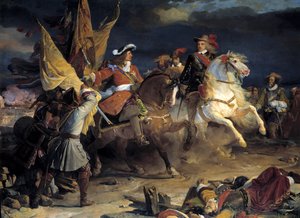 Batalla de Villaviciosa ganada por el Mariscal Duque de Vendôme sobre el Conde de Stahremberg el 10/12/1710 de Jean Alaux