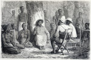 Visita de la Expedición Cameron a Kattendé - en Tour du Monde