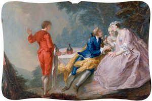 Fete galante: Pieza de conversación, c.1730 (óleo sobre lienzo)