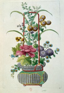 Maceta de flores. Grabado de Jean Antoine Fraisse (siglo XVIII) de Jean Antoine Fraisse