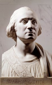 Busto de mármol de George Washington (1732-1799). Escultura de Jean Antoine Houdon (1741-1828) 1786. París, Museo del Louvre