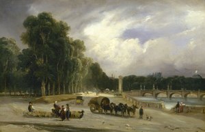 Vista del Cours la Reine, c.1828 (óleo sobre lienzo) de Jean Antoine Theodore Gudin