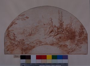 Una pastora sentada con su amado de Jean Antoine Watteau