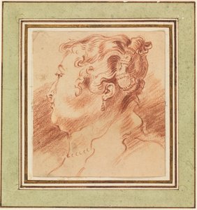Estudio de cabeza de mujer de Jean Antoine Watteau
