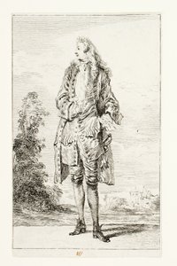 Caballero, Mano en el Chaleco de Jean Antoine Watteau