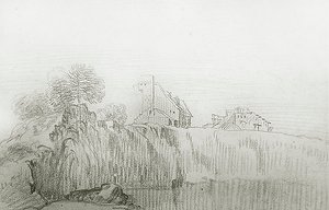 Casa al borde de un acantilado empinado de Jean Antoine Watteau