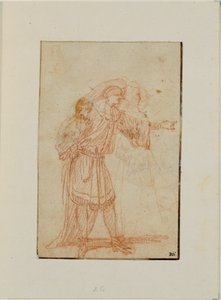 El médico, un personaje de comedia italiana, y una mujer ... de Jean Antoine Watteau