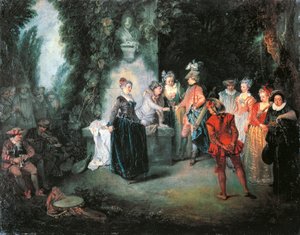 El amor en el teatro francés, por Jean-Antoine Watteau