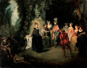 Amor en el teatro francés de Jean Antoine Watteau