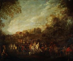 Tropas marchando de Jean Antoine Watteau