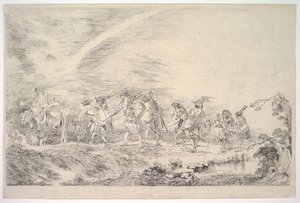 Reclutas yendo a unirse al regimiento de Jean Antoine Watteau
