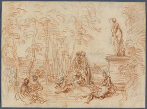Estudio para La fiesta del amor de Jean Antoine Watteau