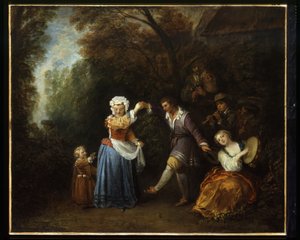 El baile del campo (óleo sobre lienzo) de Jean Antoine Watteau