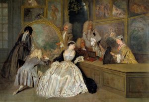 La elección (detalle) de Jean Antoine Watteau