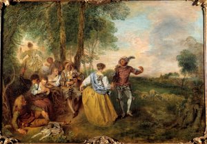 Los pastores. Pintura de Jean Antoine Watteau (1684-1721)