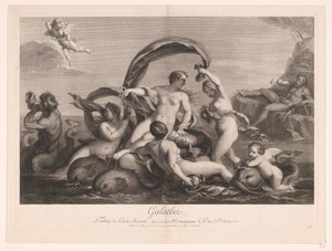 Galatea vigilada por Polifemo Galathee (título sobre el objeto)