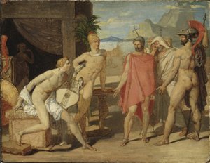 Aquiles recibiendo en su tienda a los enviados de Agamenón de Jean Auguste Dominique Ingres