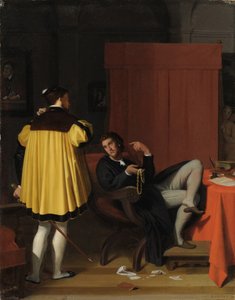 Aretino y el enviado de Carlos V