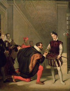 Don Pedro de Toledo (1484-1553) besando la espada de Enrique IV (1553-1610) 1819 de Jean Auguste Dominique Ingres