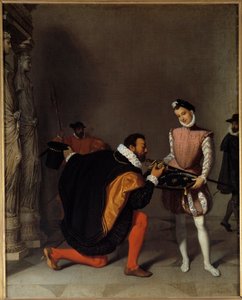 Don Pedro de Toledo, embajador de Felipe II besando la espada de Enrique IV (1553-1610) en el Louvre (detalle) de Jean Auguste Dominique Ingres