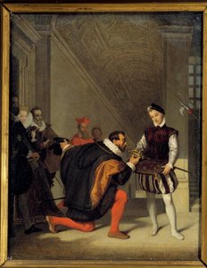 Don Pedro de Toledo, embajador de Felipe II besando la espada de Enrique IV (1553-1610). Escalera de Enrique II en el Louvre de Jean Auguste Dominique Ingres